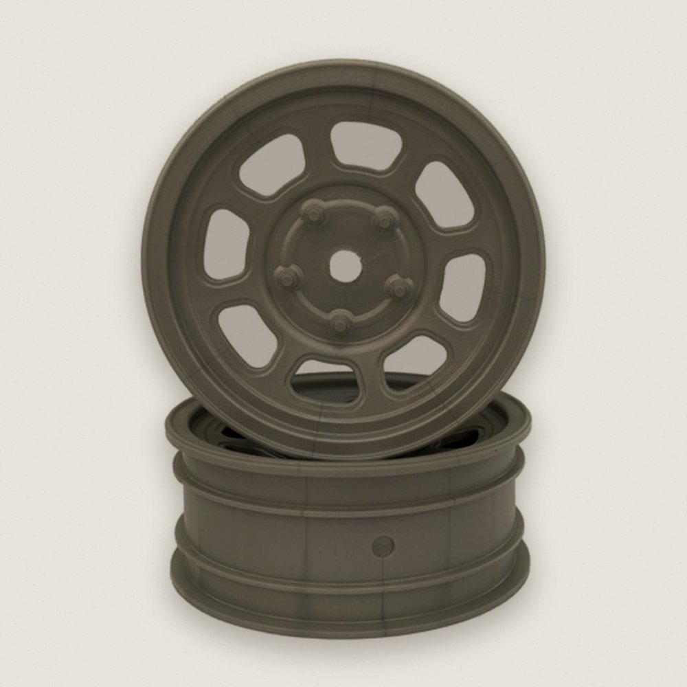 Speedway Buggy Wheels, Front, Silver, 4 Pack, for Associated B6 / Customworks - DE Racing