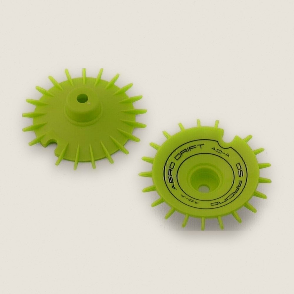 Sloped Aero Drift Wheel Cover (2), Fluorescent Lime for Drift Element Wheel - DS Racing