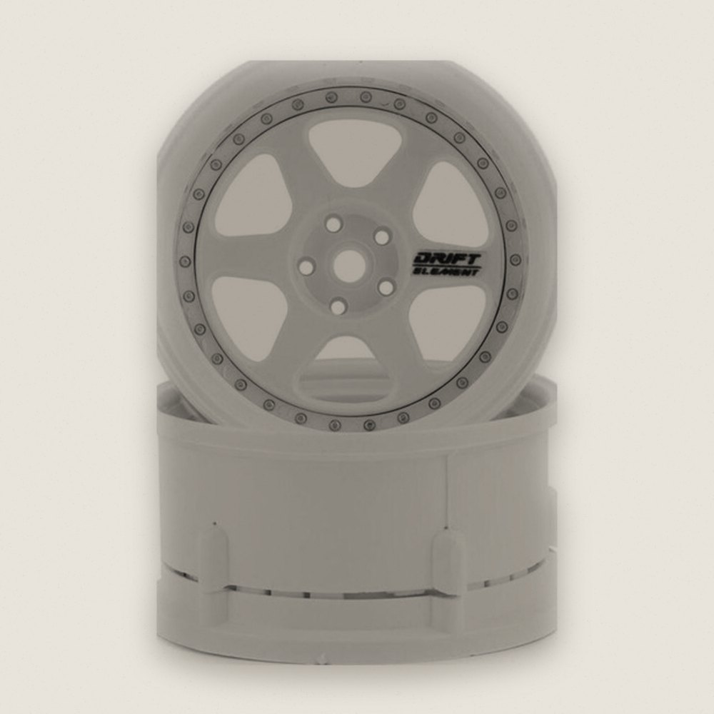 Drift Wheels, Drift Element 6-Spoke, Triple White (2) - DS Racing