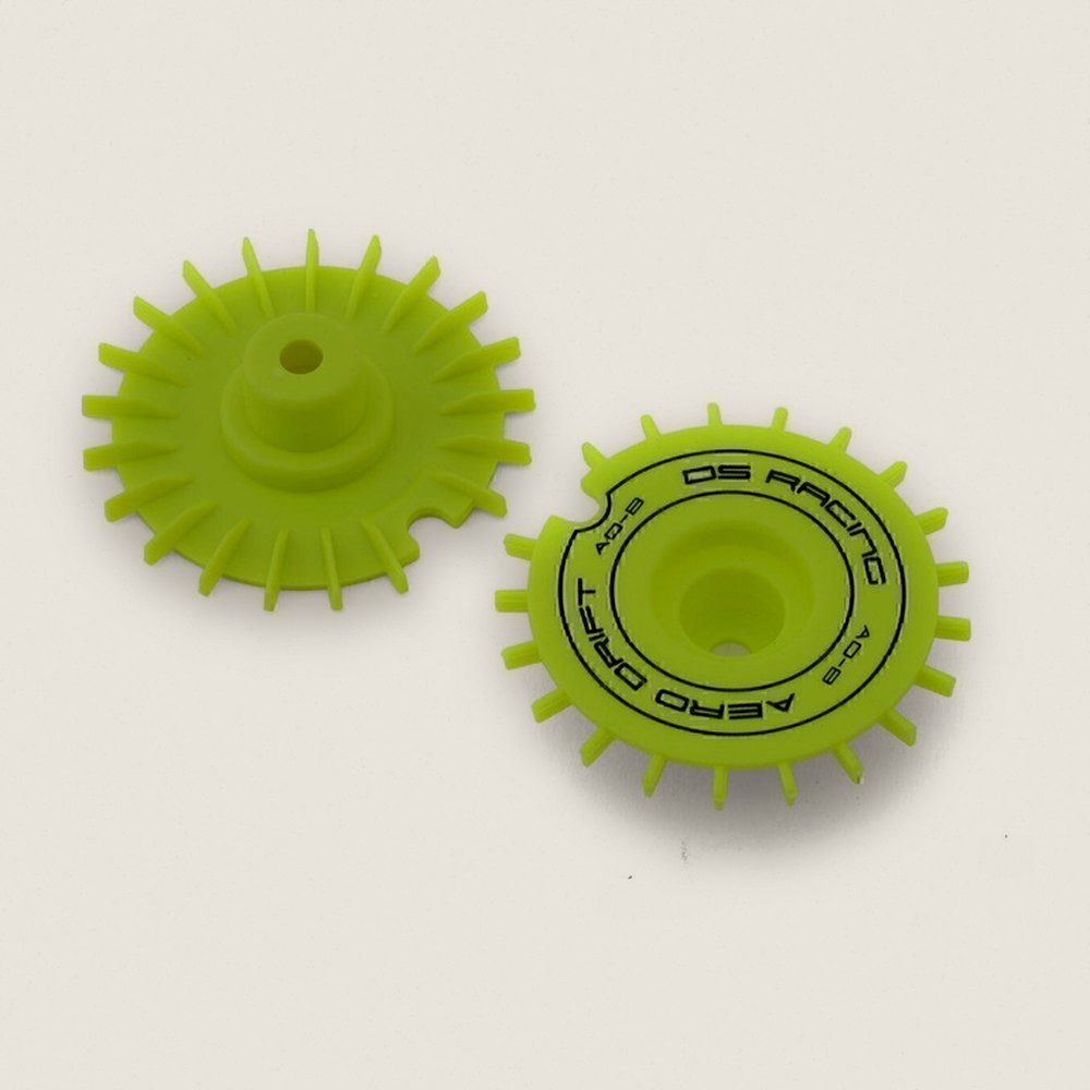 Flat Aero Drift Wheel Covers (2) for Drift Element Wheels, Fluorescent Lime - DS Racing