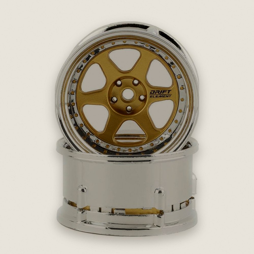 Drift Wheels, Drift Element 6 Spoke, Gunmetal Chrome - DS Racing