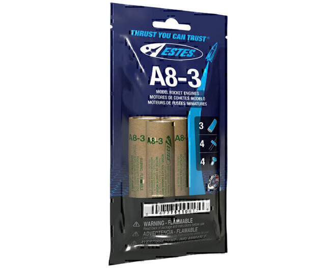 A8-3 Model Rocket Engines 3pk