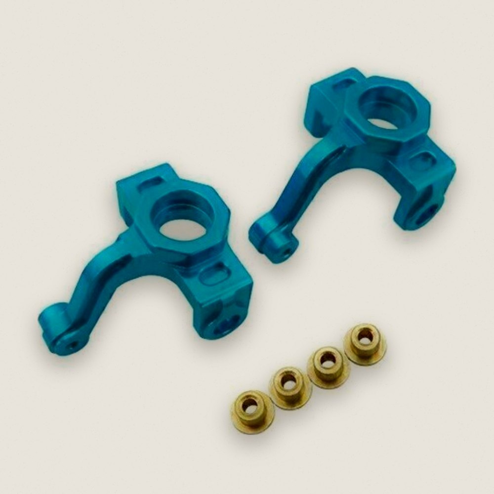 Front Knuckles, Blue Aluminum for Temper - Hot Racing