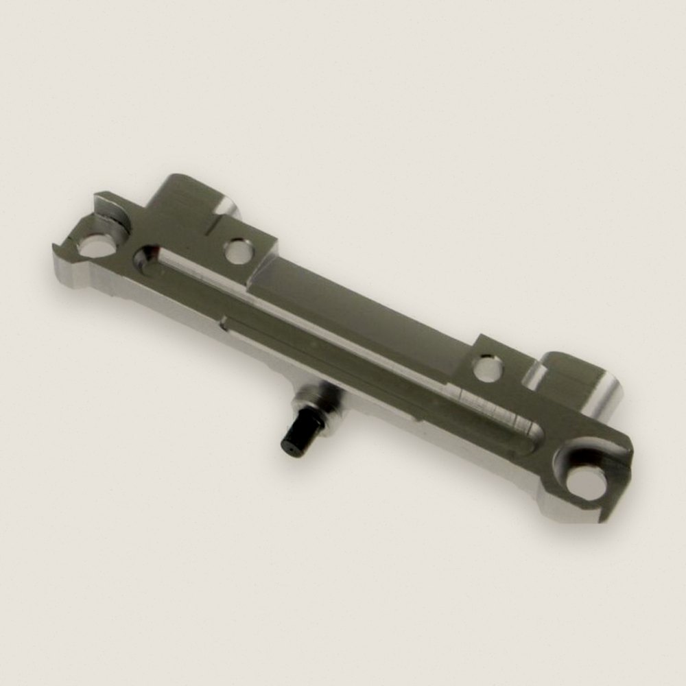 Rear Shock Mount, Silver Aluminum, Radio Shack XMODs - Hot Racing