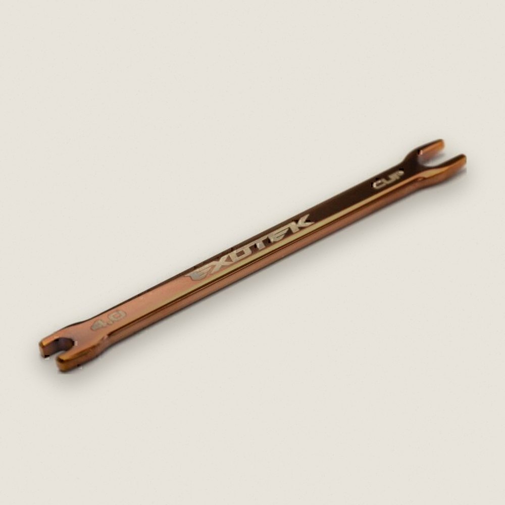 Turnbuckle Wrench, 4mm, with 4.75 Cup Popper, Polished Steel - Exotek