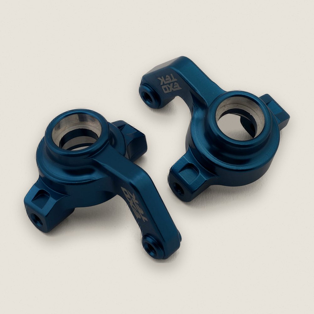 Steering Hubs, Aluminum Heavy-Duty, Blue, for Team Associated Mt10/Pro4 SC10 - Exotek