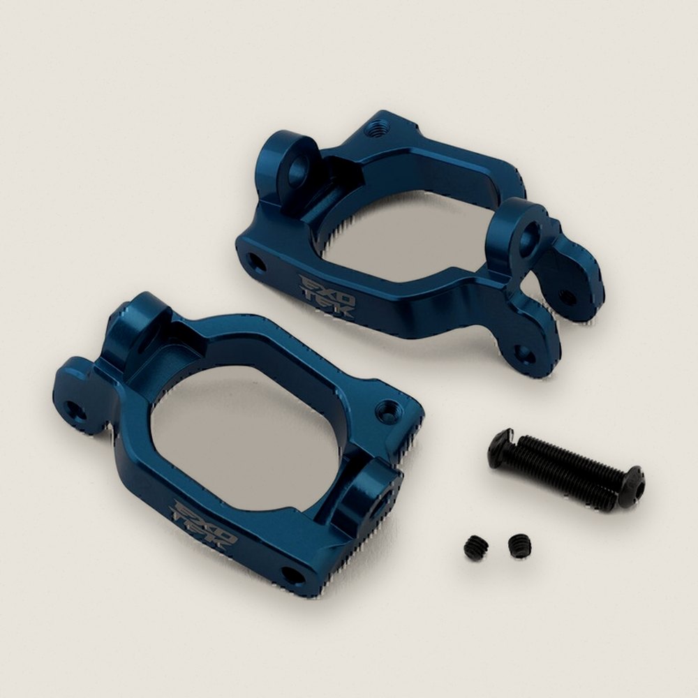 Caster Hubs, Aluminum Heavy-Duty, Blue, 2 Pack, for Team Associated Mt10/Pro4 SC10 - Exotek