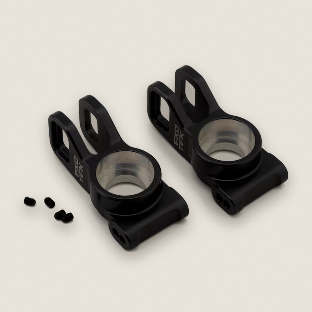 Rear Hubs, Aluminum Heavy-Duty, Gunmetal, 2 Pack, for Tekno EB48/NB48 2.2 - Exotek