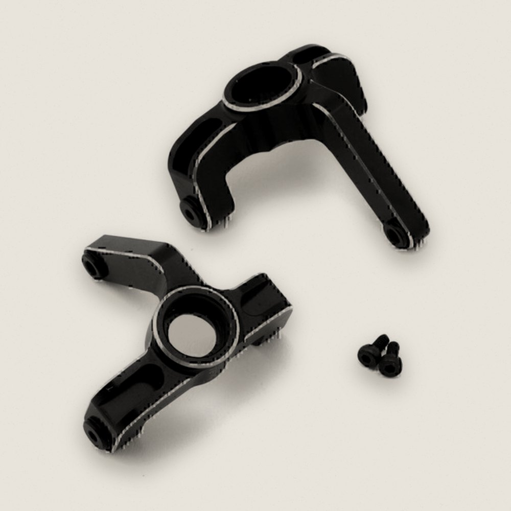 Front Spindle Hub Set, Aluminum Heavy-Duty, Black, 2 Pack, for Losi 22s Sprint - Exotek