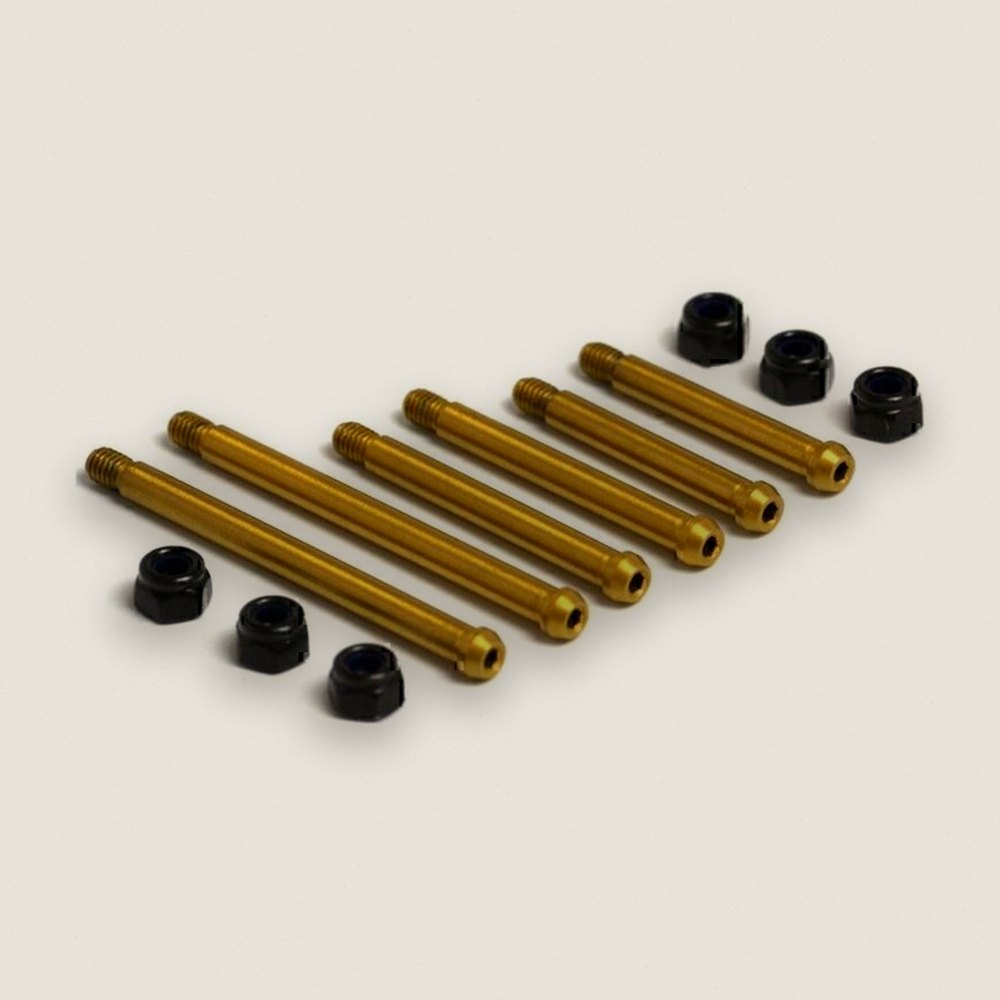 Front Arms Bolted Hinge Pins, 6, Steel with Nitride, for RC10 Classic - Exotek