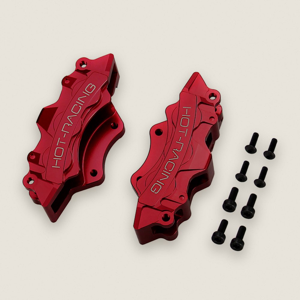 Front Brake Calipers, Red Aluminum for TRA FSC - Hot Racing