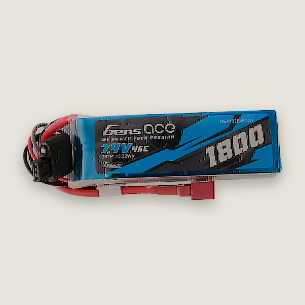 LiPo Battery, 7.4V 1800mAh 2S 45C G-Tech Smart, T-Plug - Gens Ace