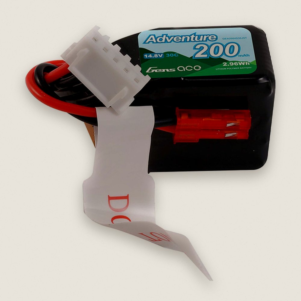 LiPo Battery Pack, 200mAh 4S 14.8V 30C with JST Plug - Gens Ace