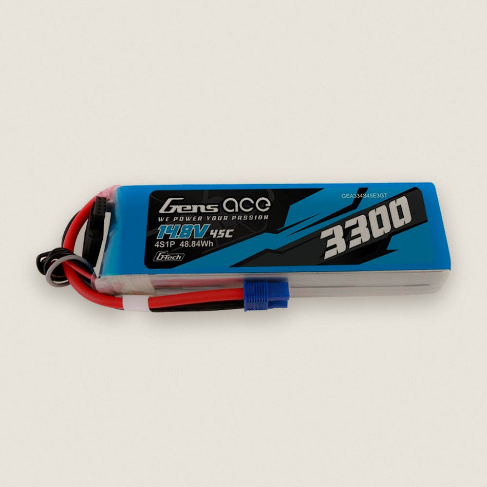 LiPo Battery, 14.8V 3300mAh 4S 45C G-Tech Smart, EC3 - Gens Ace