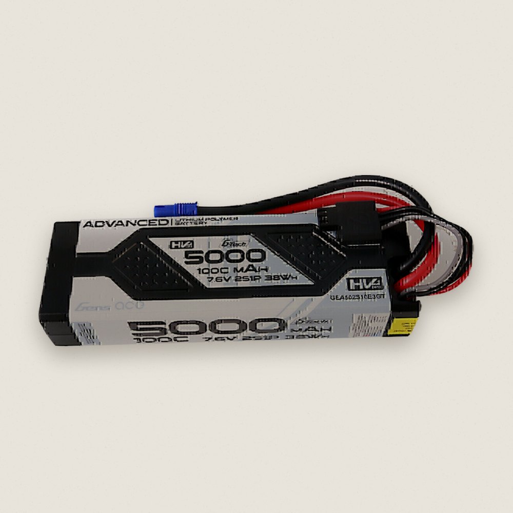 LiPo Battery, 7.6V 5000mAh 2S 100C G-Tech Smart, EC3 - Gens Ace