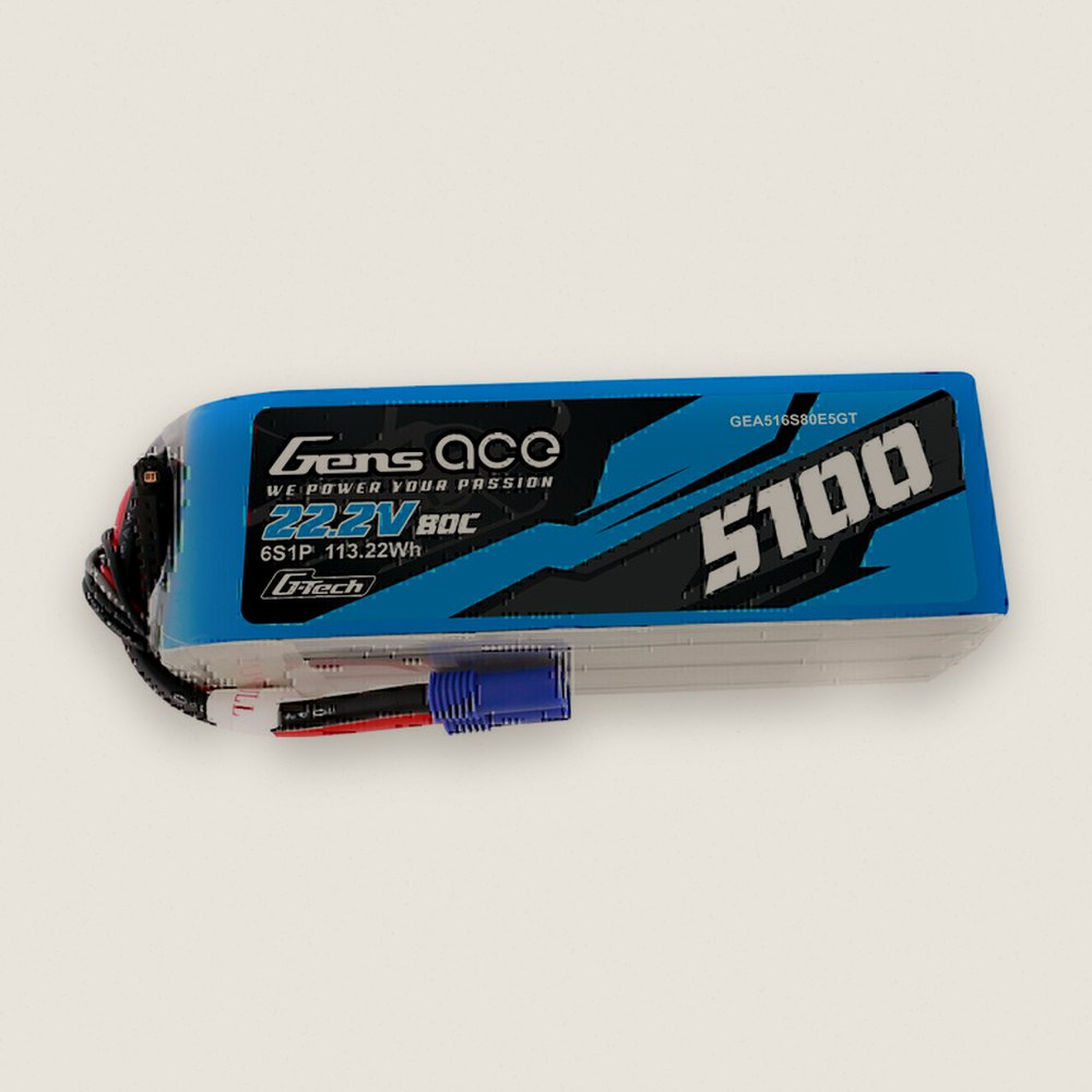 LiPo Battery, 22.2V 5100mAh 6S 80C G-Tech Smart, EC5 - Gens Ace