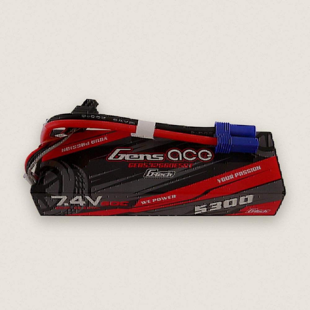 LiPo Battery, 7.4V 5300mAh 2S 60C G-Tech Smart, EC5 - Gens Ace