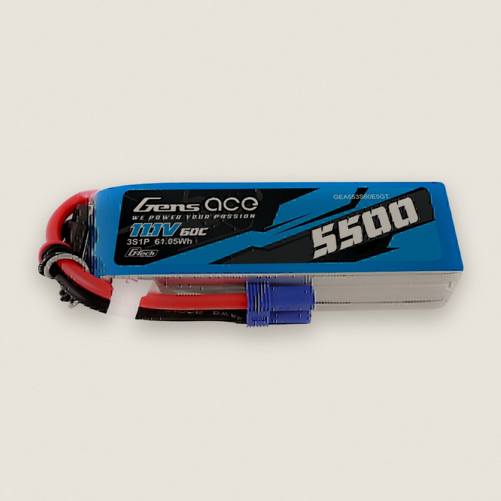 LiPo Battery, 11.1V 5500mAh 3S 60C G-Tech Smart with EC5 Connector - Gens Ace