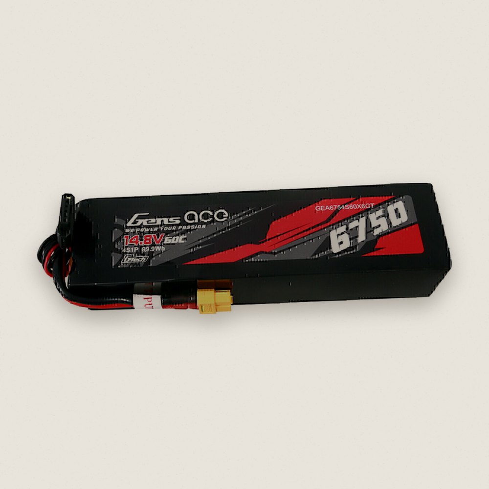 G-Tech Smart LiPo Battery, 14.8V 6750mAh 4S 60C with XT60 Plug - Gens Ace