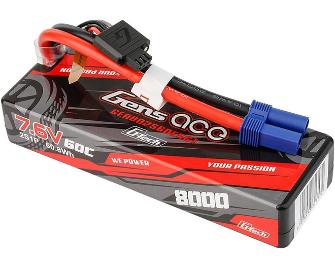 G-Tech 8000mAh 7.6V 2S1P 60C HardCase LiPo Battery Pack w/ EC5 P