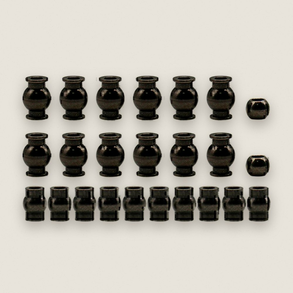 Complete 22-Piece Pivot Ball Set, Black Chrome for Arrma 1:10 - Hot Racing