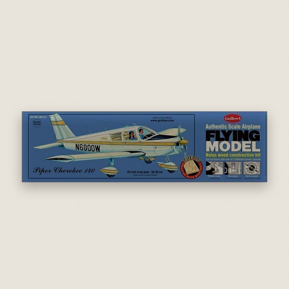 Model Airplane, Piper Cherokee 140 Laser Cut - Guillows