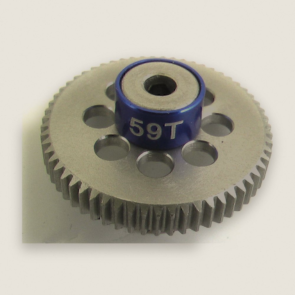Pinion Gear, 59t 64 Pitch Hard Anodized Aluminum - Hot Racing
