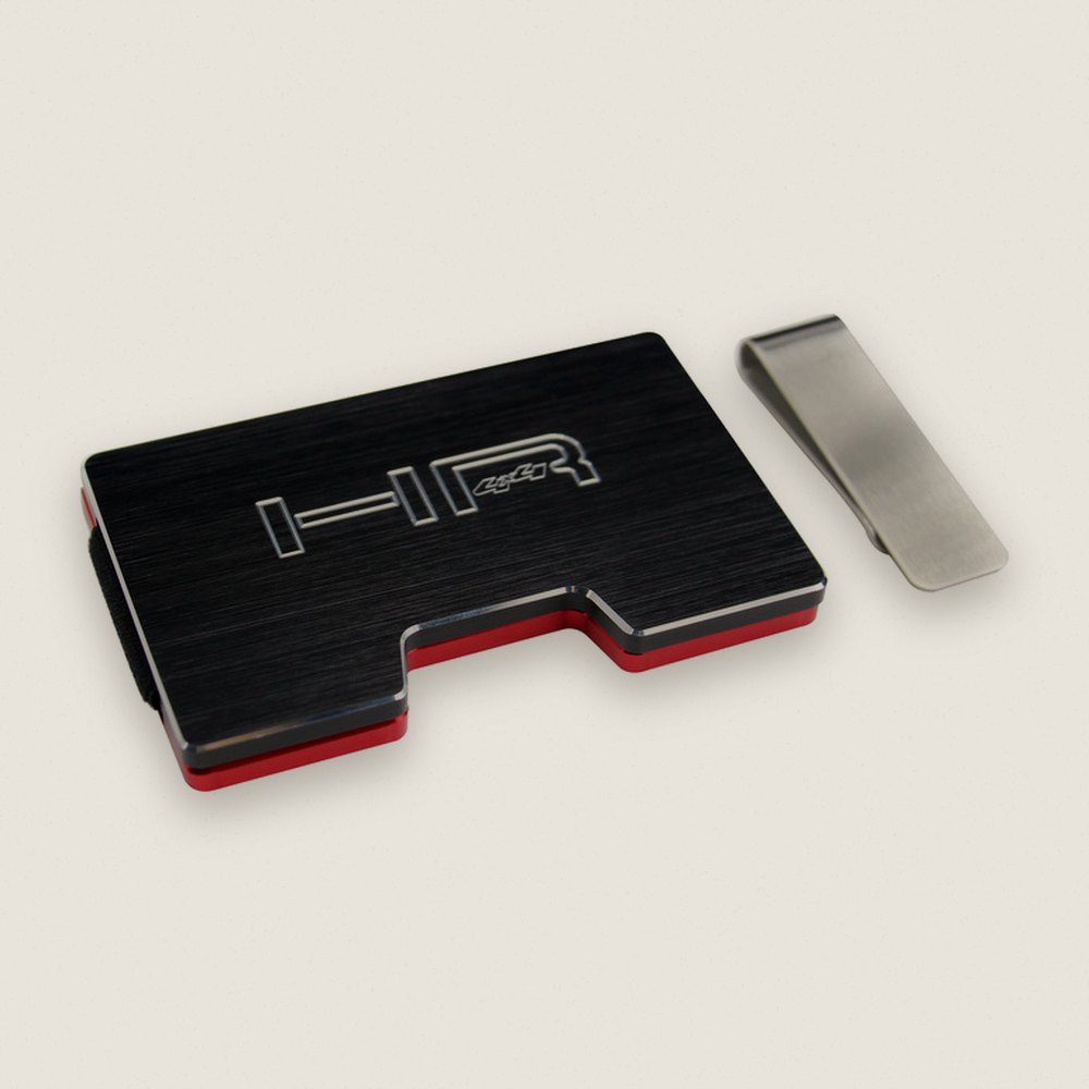 Slim Aluminum Card Holder Money Clip, Red and Black, HR - Hot Racing