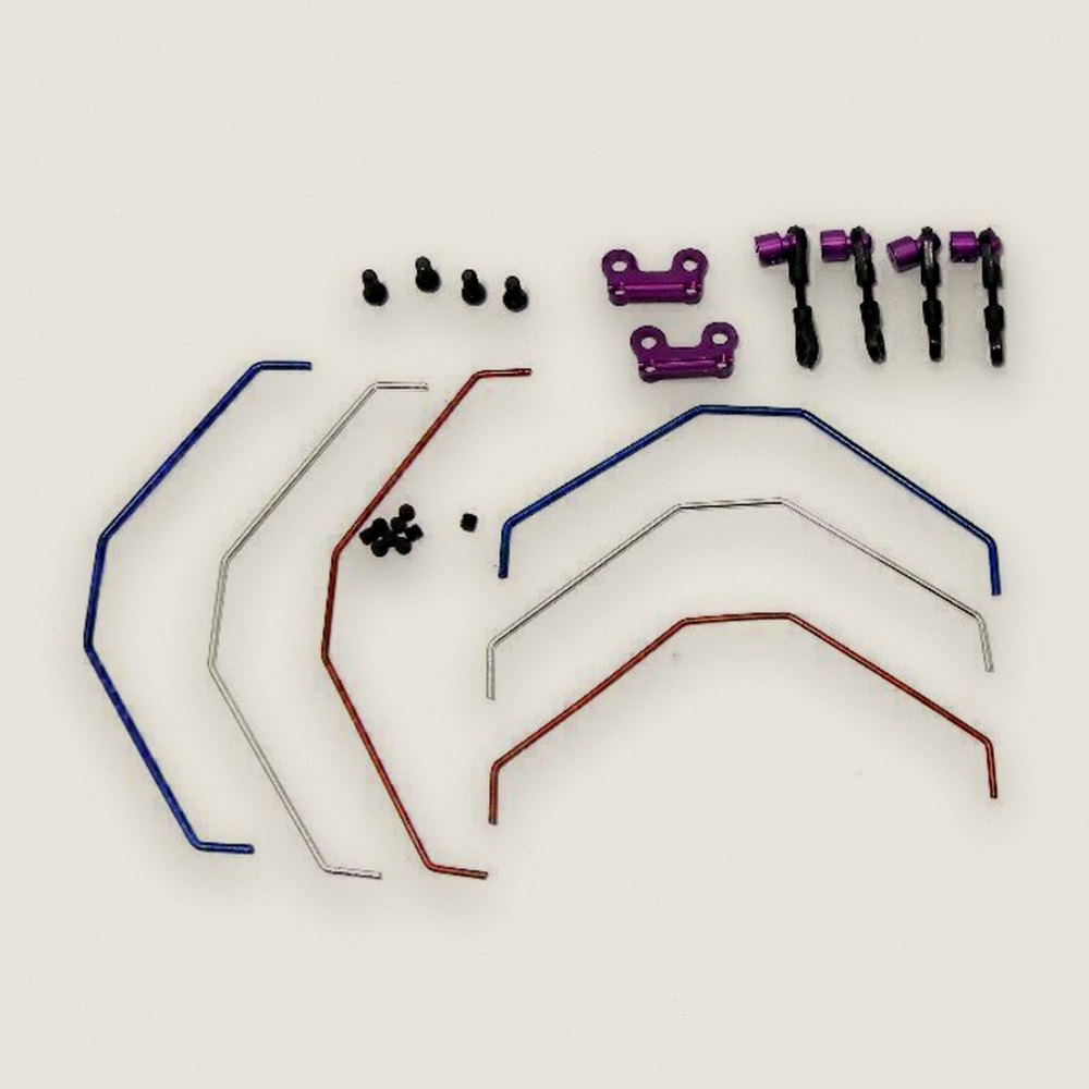 Anti-Roll Bar Set, Purple Heavy-Duty for E10 - Hot Racing