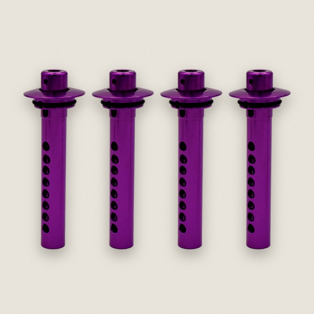 Swivel Spring-Loaded Body Posts, Purple Aluminum for HPI Hellfire - Hot Racing
