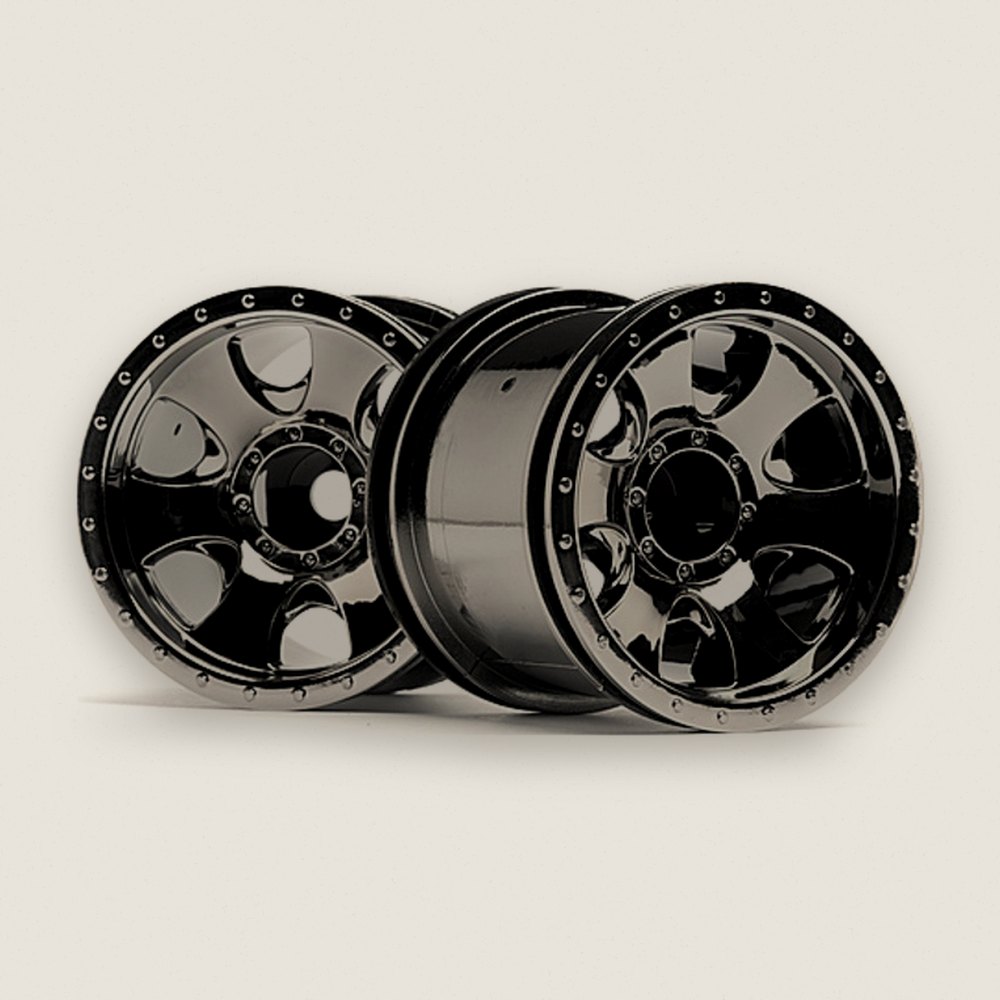 Warlock Wheels, Black Chrome, 2.2 inch (2) - HPI