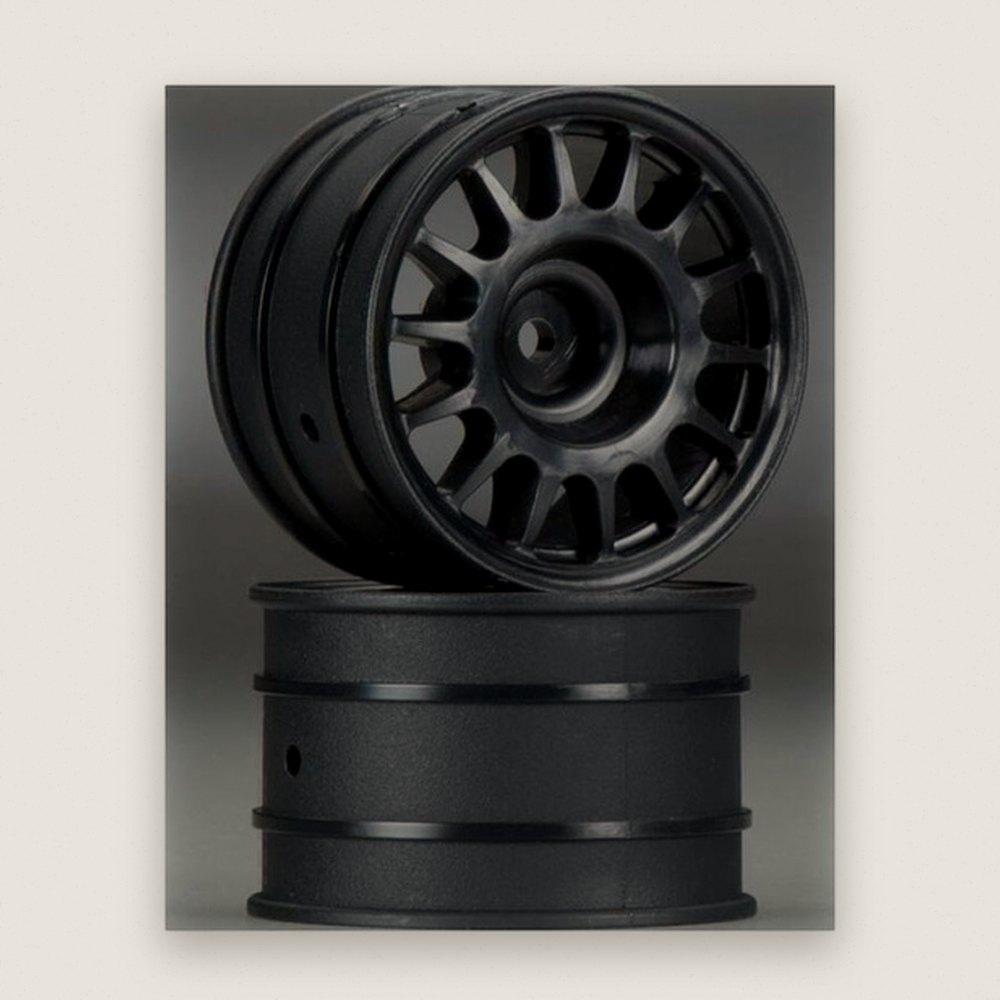 Off-Road Rally Wheels, Black 48x33mm (2) for WR8 - HPI