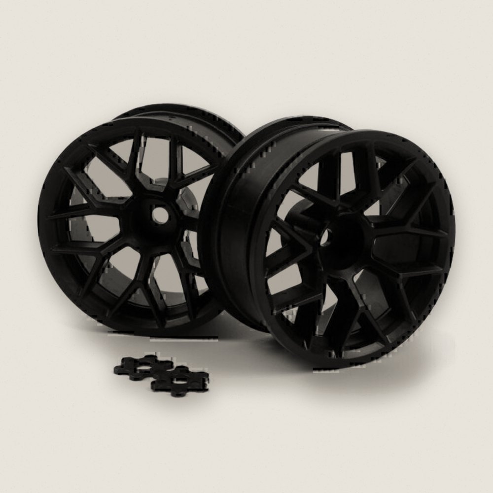 Wheel, RTR 26mm Black, 6mm Offset, Pair for Sport 3 - HPI