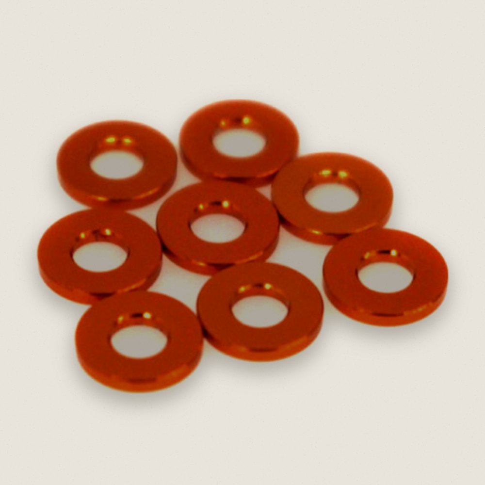 Shim, 3x7x1mm, Orange, 8 Pieces - HPI