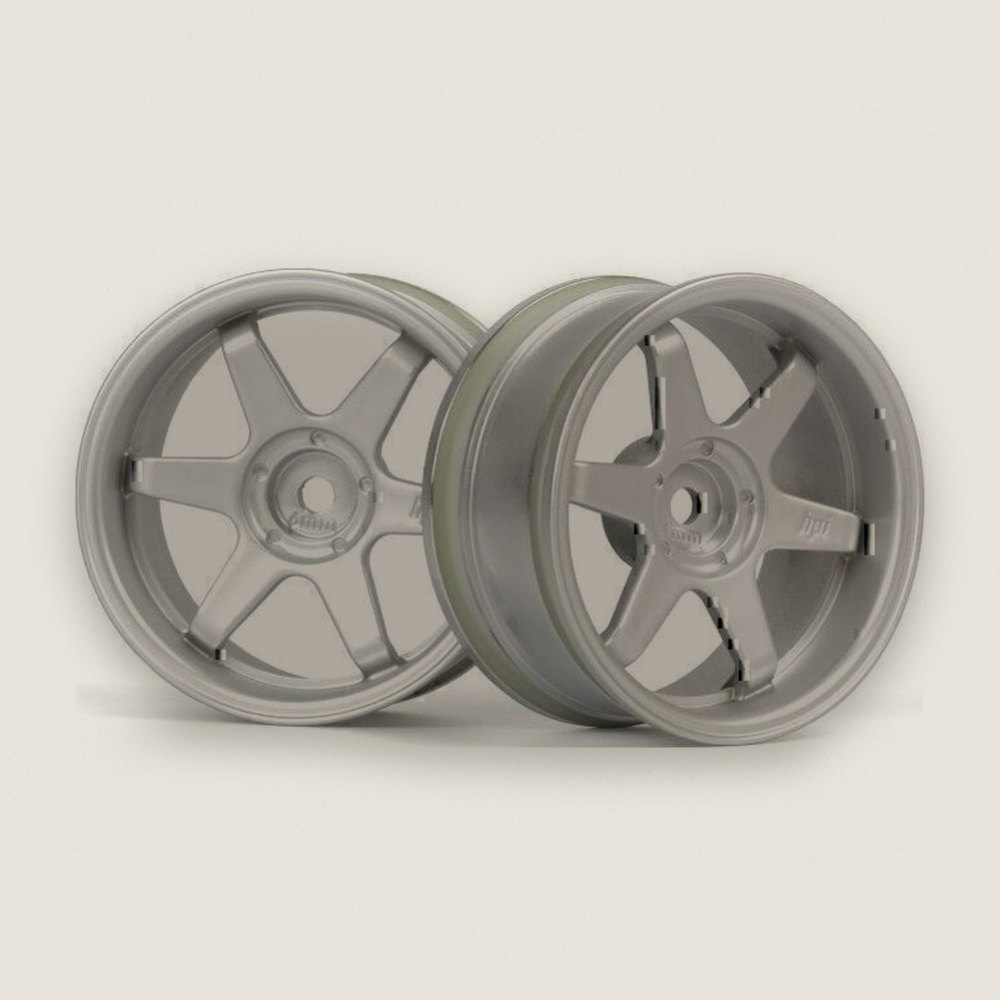 Wheel, Te37 26mm Matte Chrome 6mm Offset - HPI