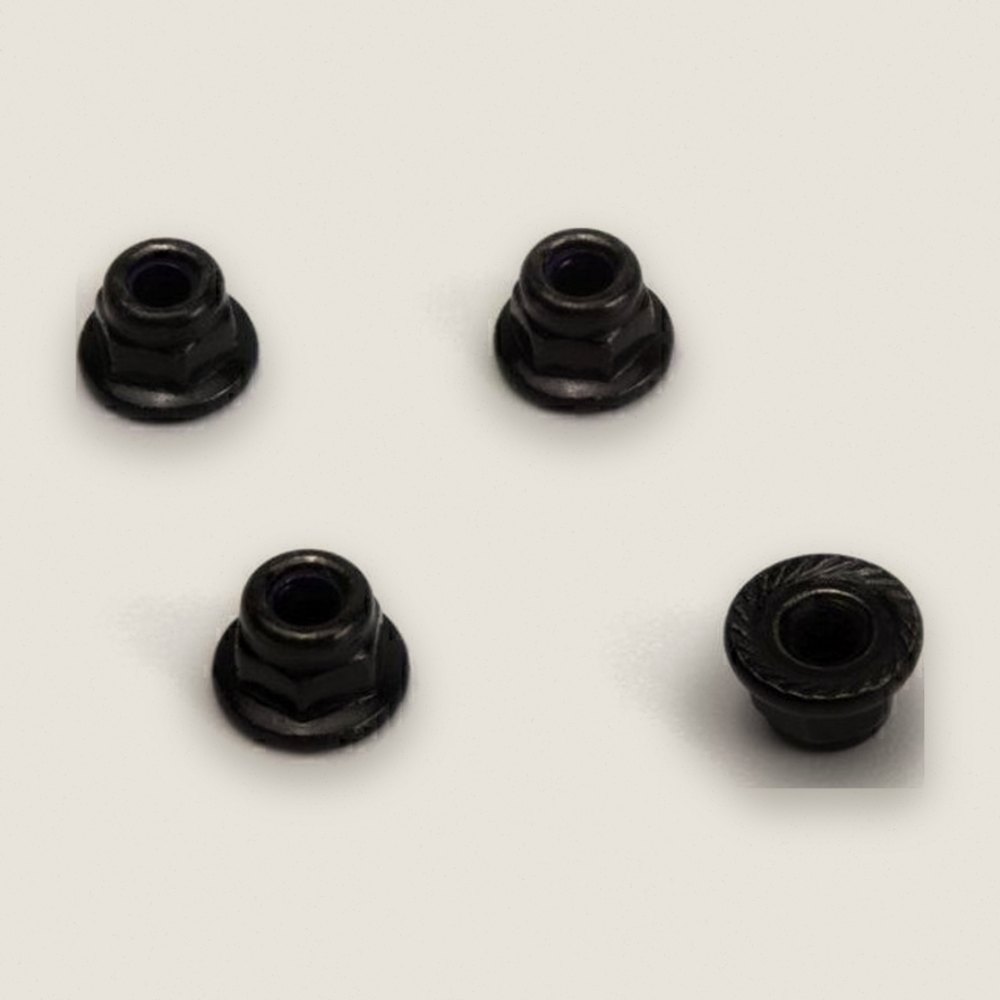Flange Lock Nuts M2.5, Silver, 4pcs for Mini King Flux Big Kahuna Bronco 4400 - HPI