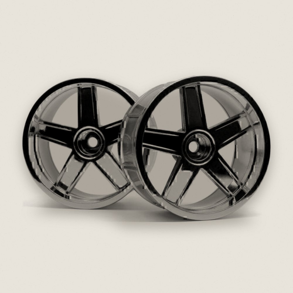 LP35 Wheels, MF Type, Chrome, 9mm Offset (2) - HPI