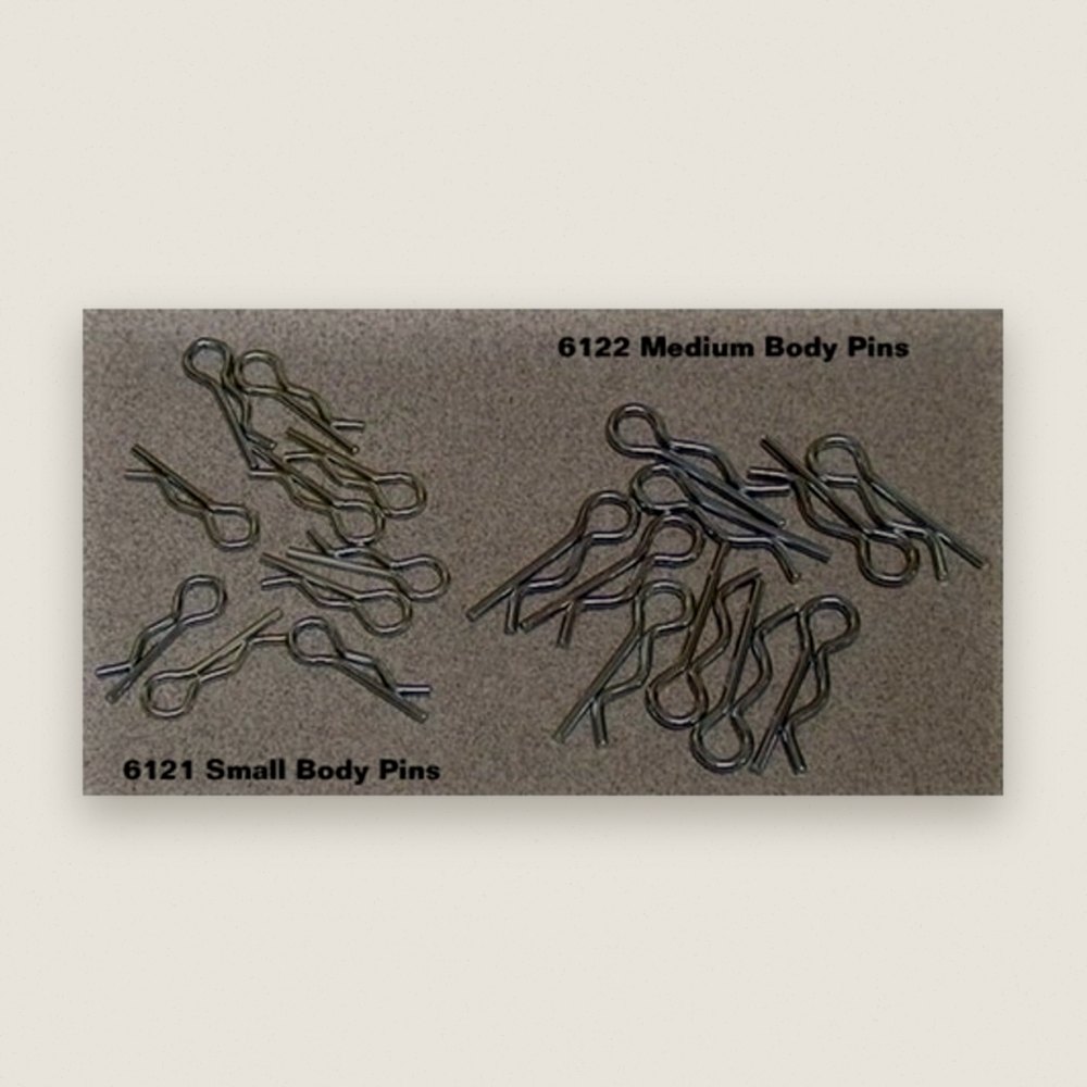 Body Clips, Black 16mm Long 1.0mm Wire (20) - HPI