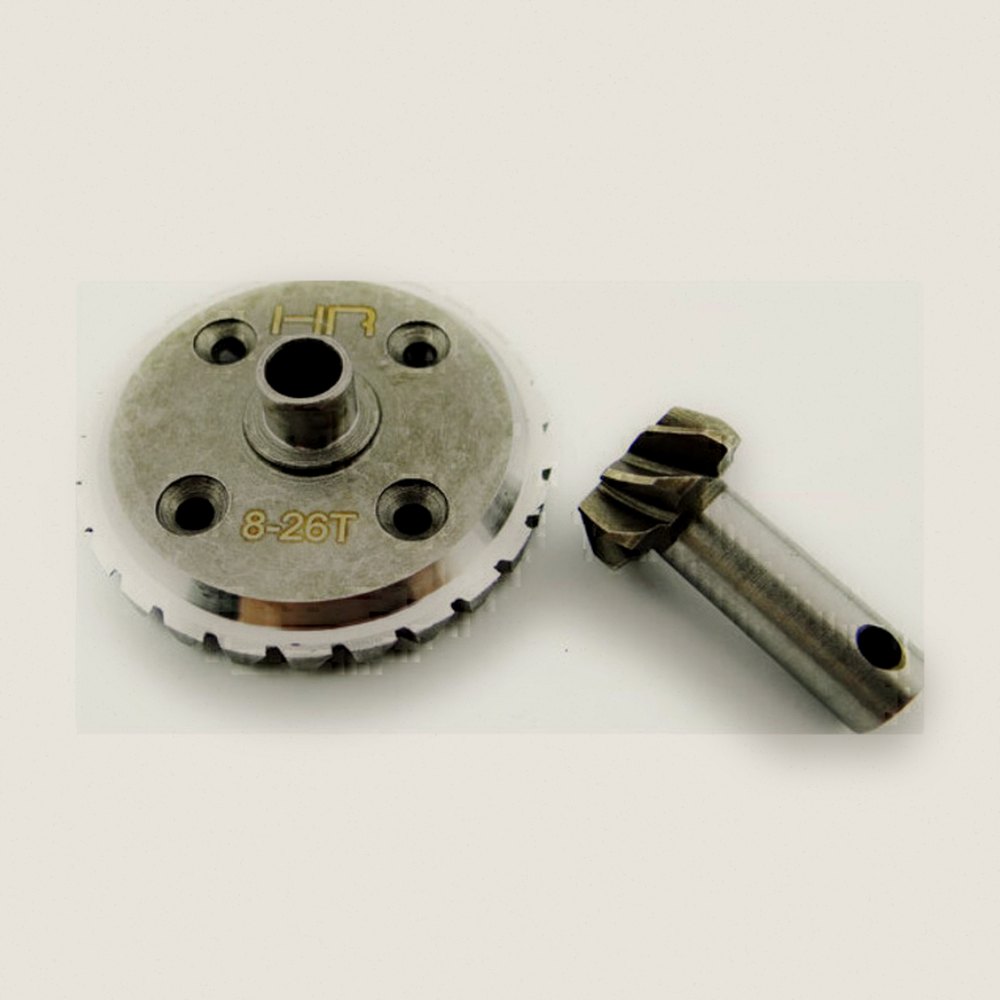 Ring and Pinion Gear, Hardened Steel Spiral Cut (26/8) for Savage - Hot Racing