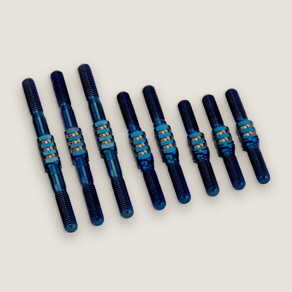 Turnbuckle Set, RC10 Classic Fin Titanium Burnt Blue 7pc. - JConcepts