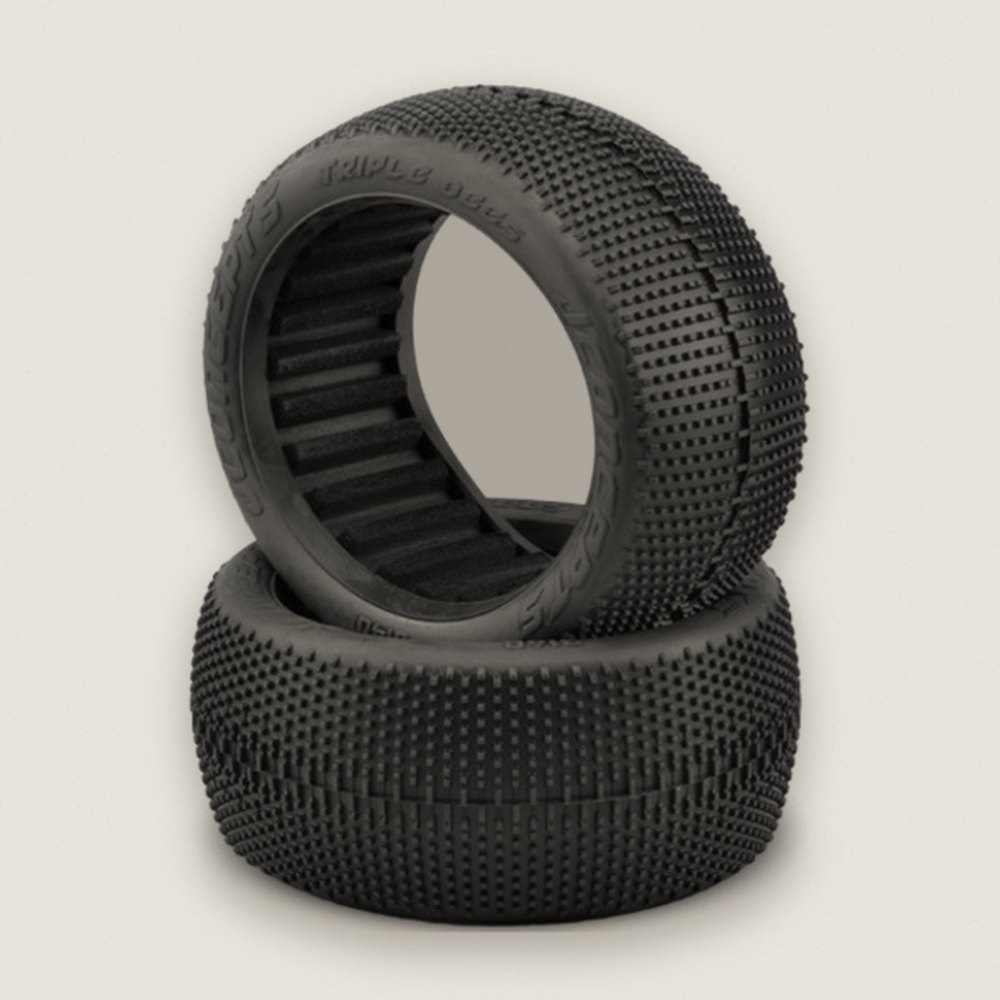 Tire, Aqua A2 Compound, Triple Dees, Qty 2 - JConcepts