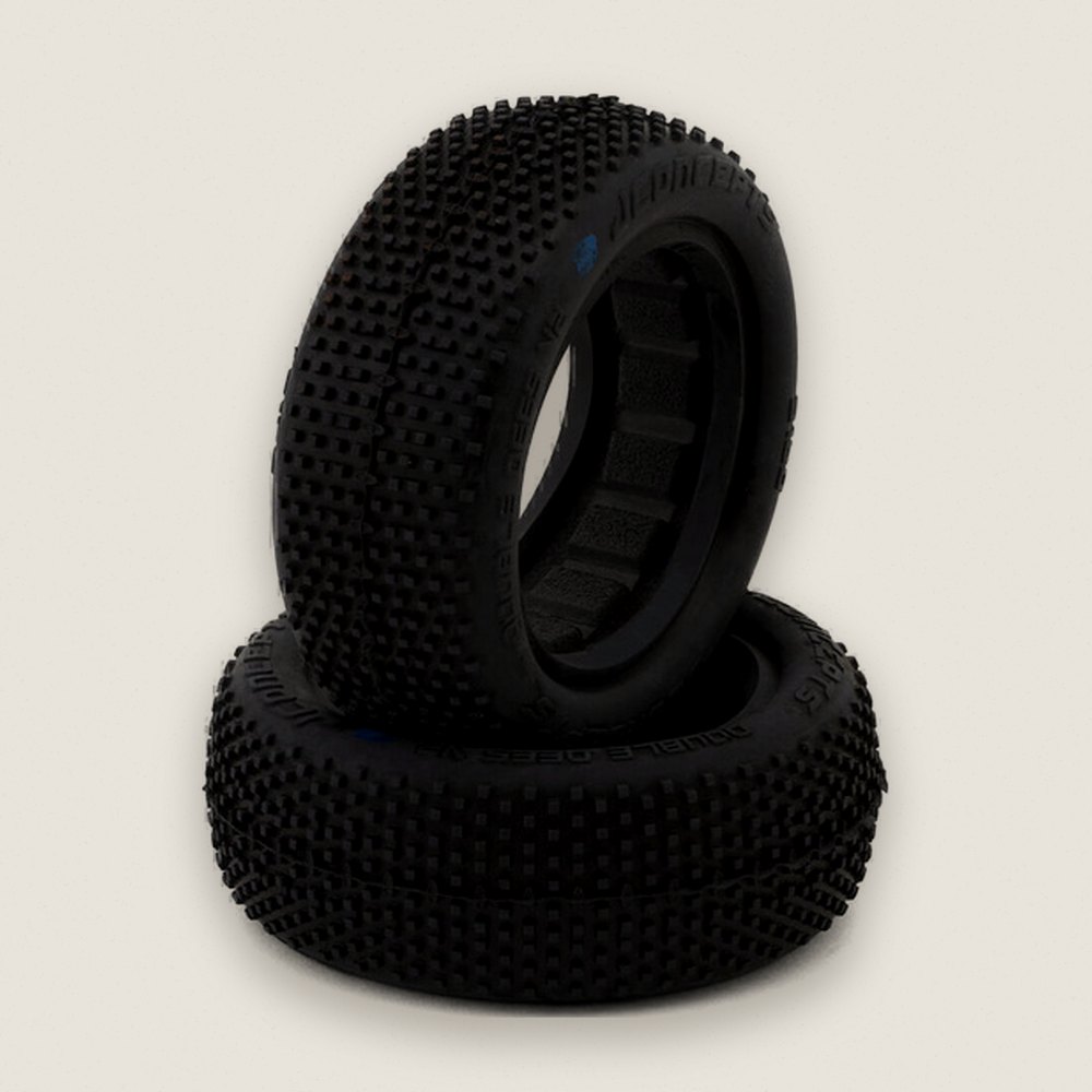 2WD 1/10 Front Buggy Tires, Blue 2.2, Double Dees V2 (2) - JConcepts