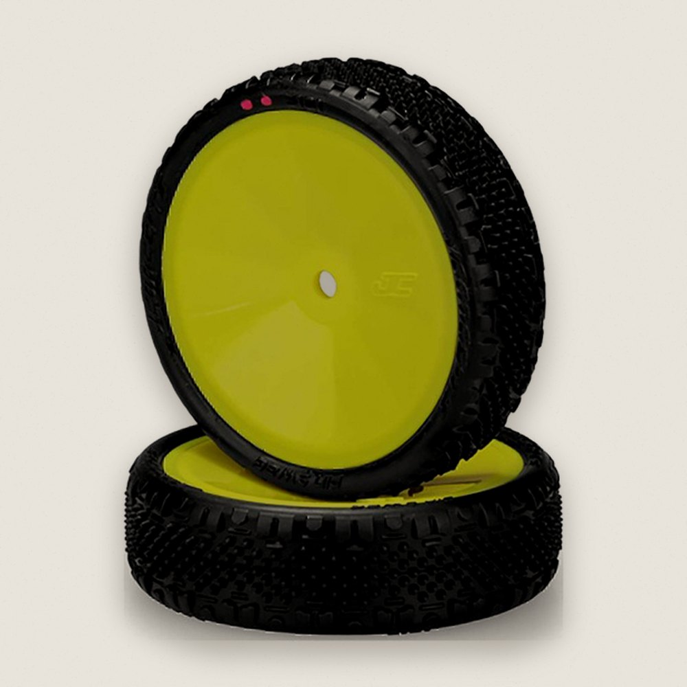 Pin Swag Pink Compound Pre-Mounted 2WD Front Tires on 3376y Wheels - JConcepts