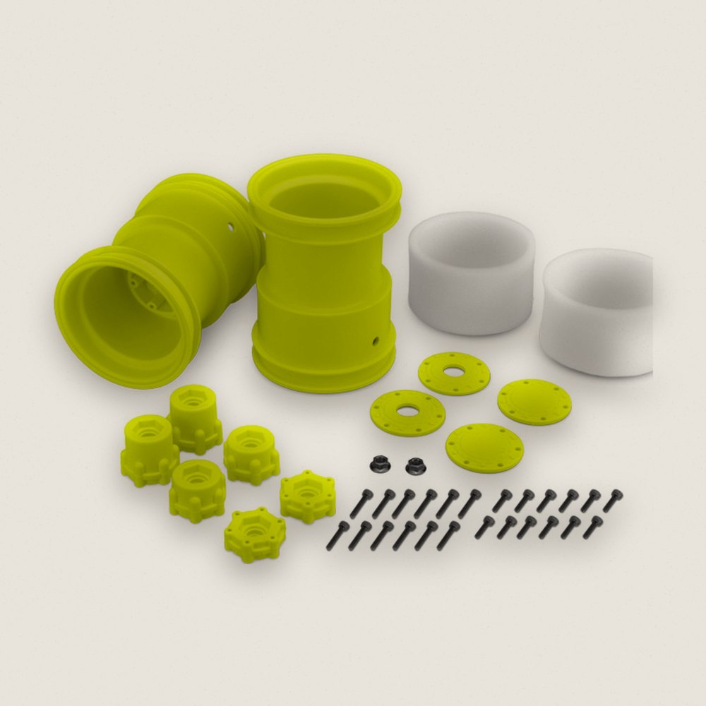 Monster Truck Wheel, Yellow Tribute 2.6 x 3.6 Inch, 2-Pack - JConcepts