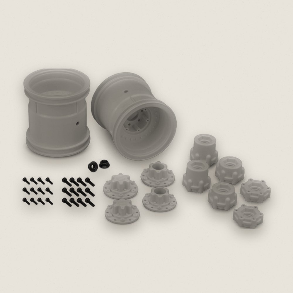 Wheel, Silver Midwest 2.2 MT 12mm Hex with Adaptors, 2 Pieces - JConcepts