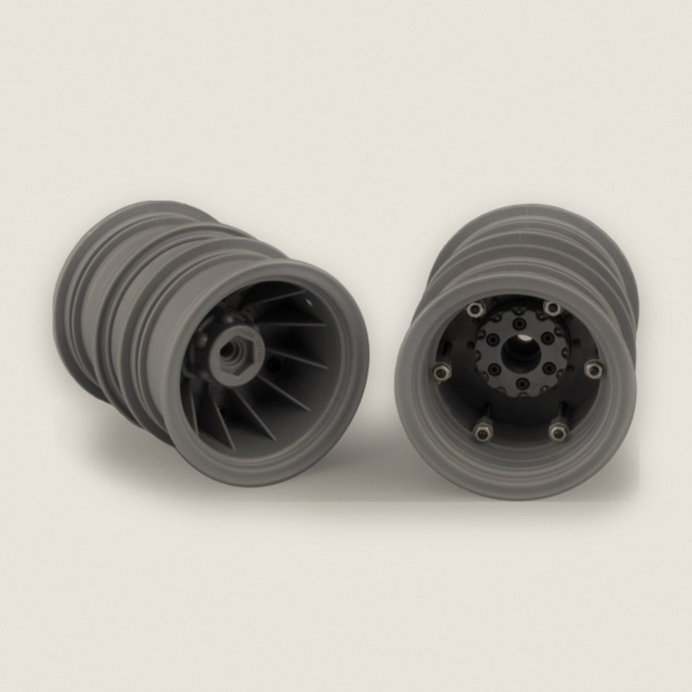 Dual Wheels, Gray Krimson Dually 2.6 with Adaptors, 2-Pack - JConcepts