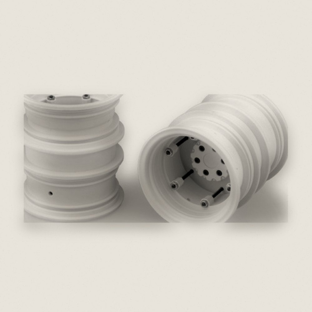 Dual Wheels, White Krimson Dually 2.6 with Adaptors, 2-Pack - JConcepts