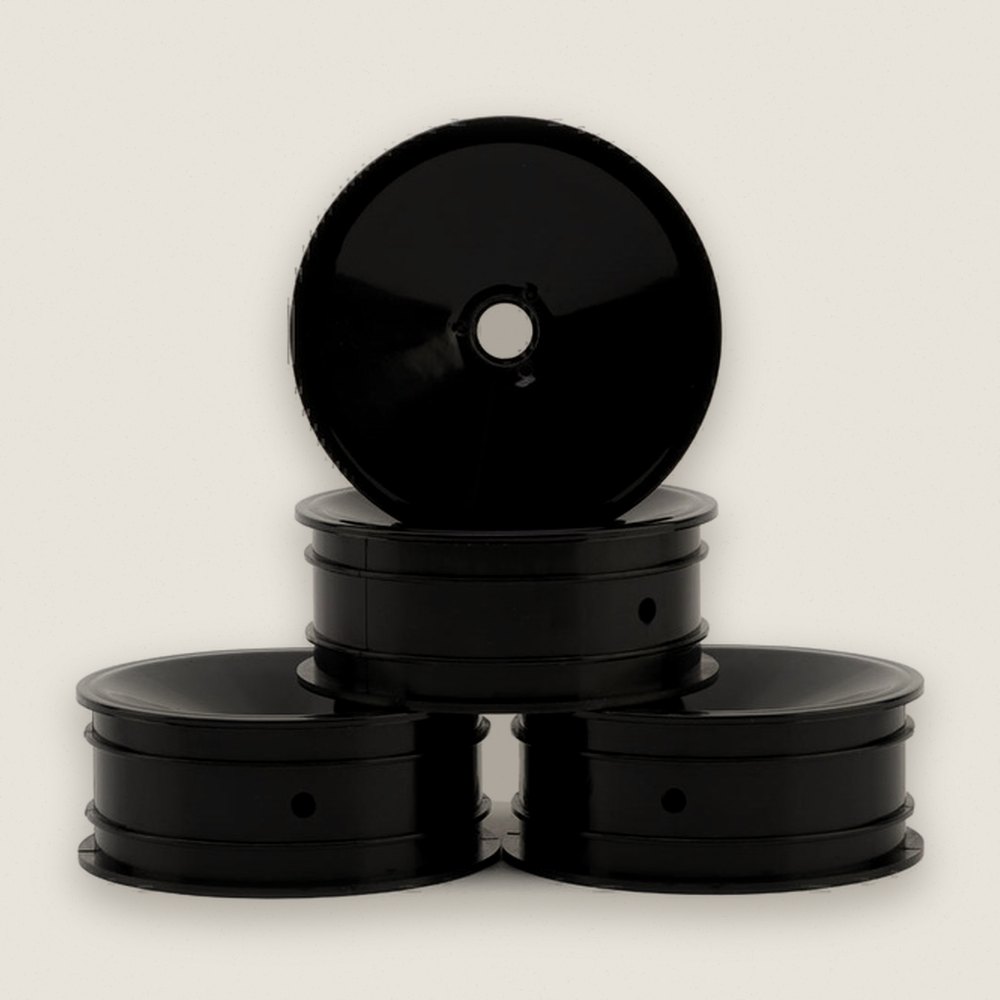 Bearing Front Wheels, Black 2.2 Mono for RC10, 4-Pack - JConcepts
