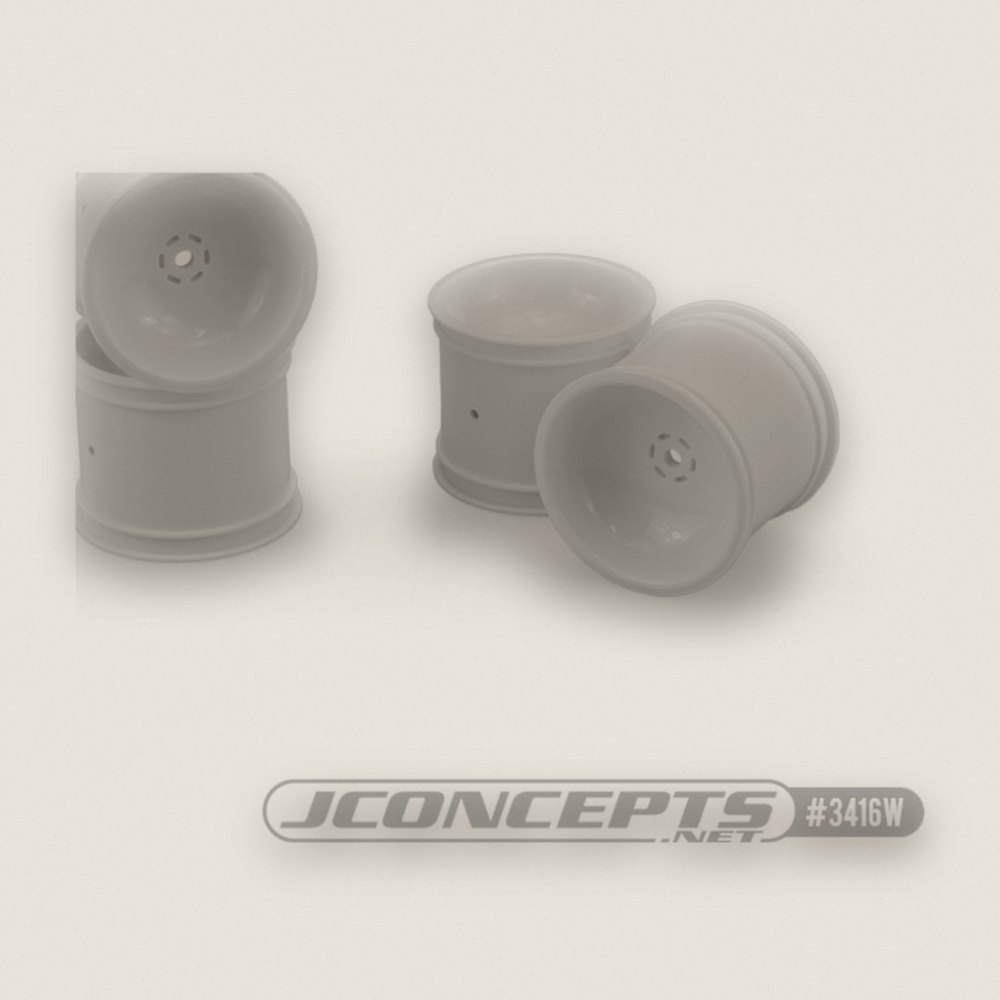Rear Wheel, White 2.2 Super Dish for TRA Rustler/Stamped - JConcepts