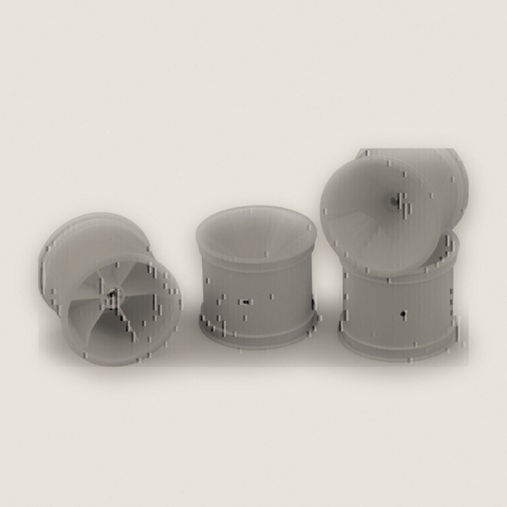 Rear 3/16 Axle Wheels, White Mono for RC10t, T2, T3, GT, 4-Pack - JConcepts